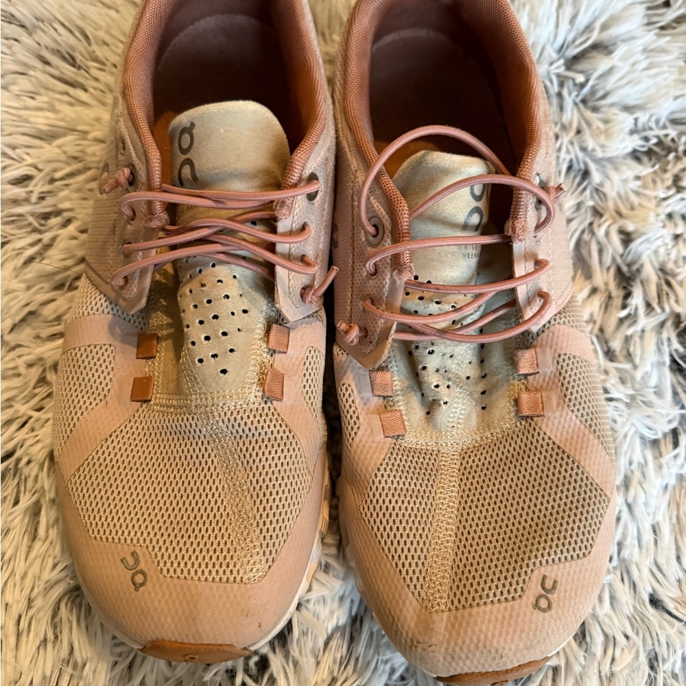 On Running Women's Athletic Shoes - Pink and Beige